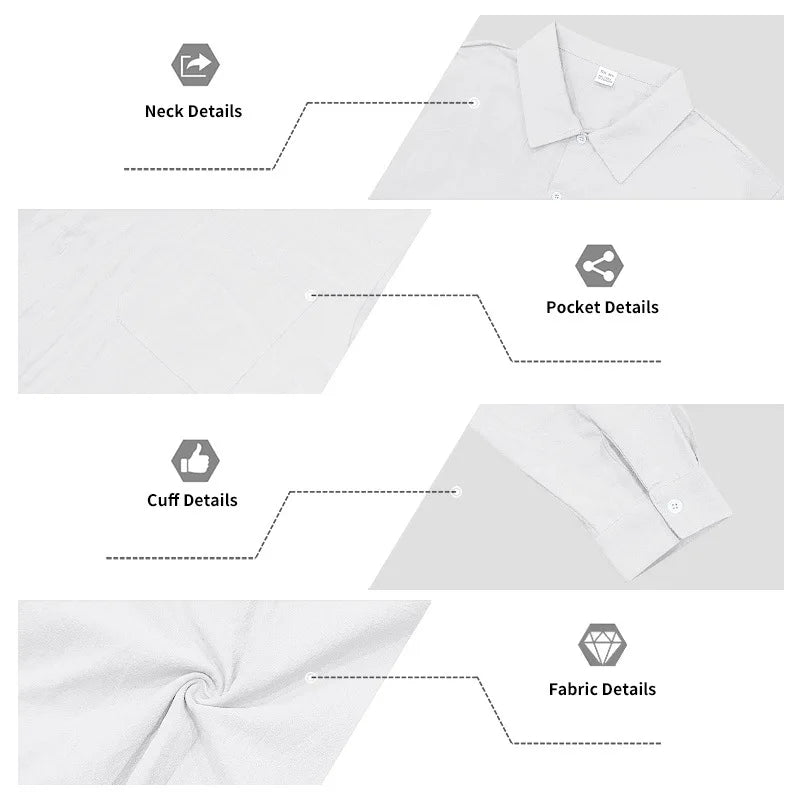 Casual Men's Loose Linen Lapel Pocket Button Casual Vacation Solid Color Long Sleeve Shirt Men's