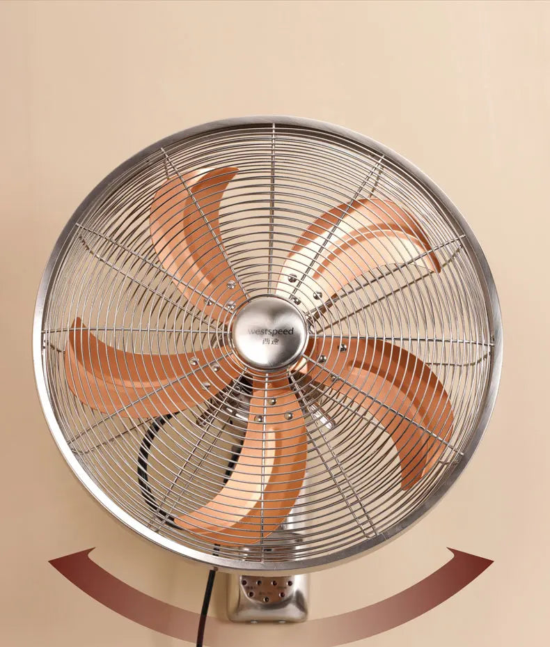 16 Inches Metal Wall Fan Wall Mounted Retro Cooling Fan Home European Commercial Restaurant Shake Head Ventiladores Electric Fan