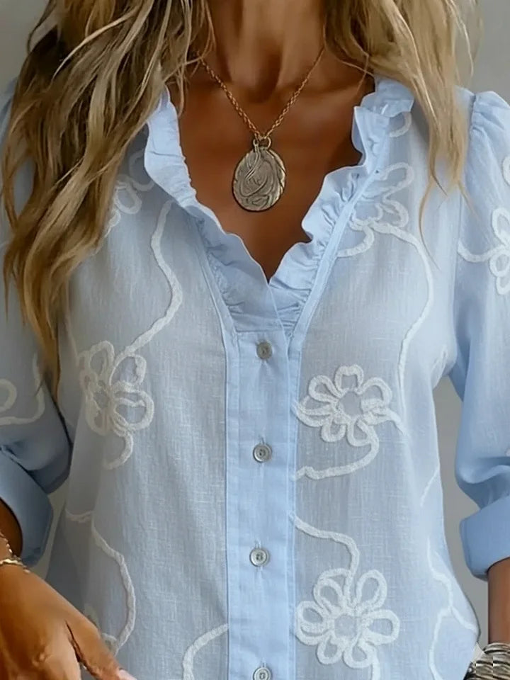 New Women Shirt Tops Button Up White Autumn Fashion V Neck Long Sleeve Casual Shirts Womens Clothing women's blouses and shirts