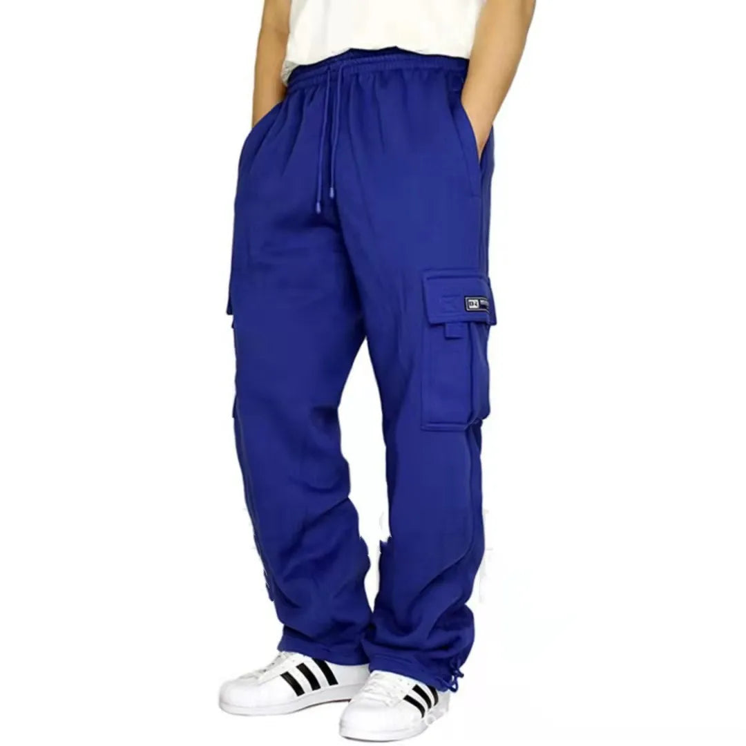 2024 New Cargo Pants Men's Loose Straight sports Clothing Solid color sweatpants Versatile Joggers Woven Casual Male Trousers ﻿