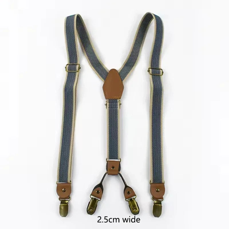 Heavy Duty Work Suspenders for Men X-Back Gripper Clasps Adjustable Strap Fully Elastic Adult Widen Men's Suspender