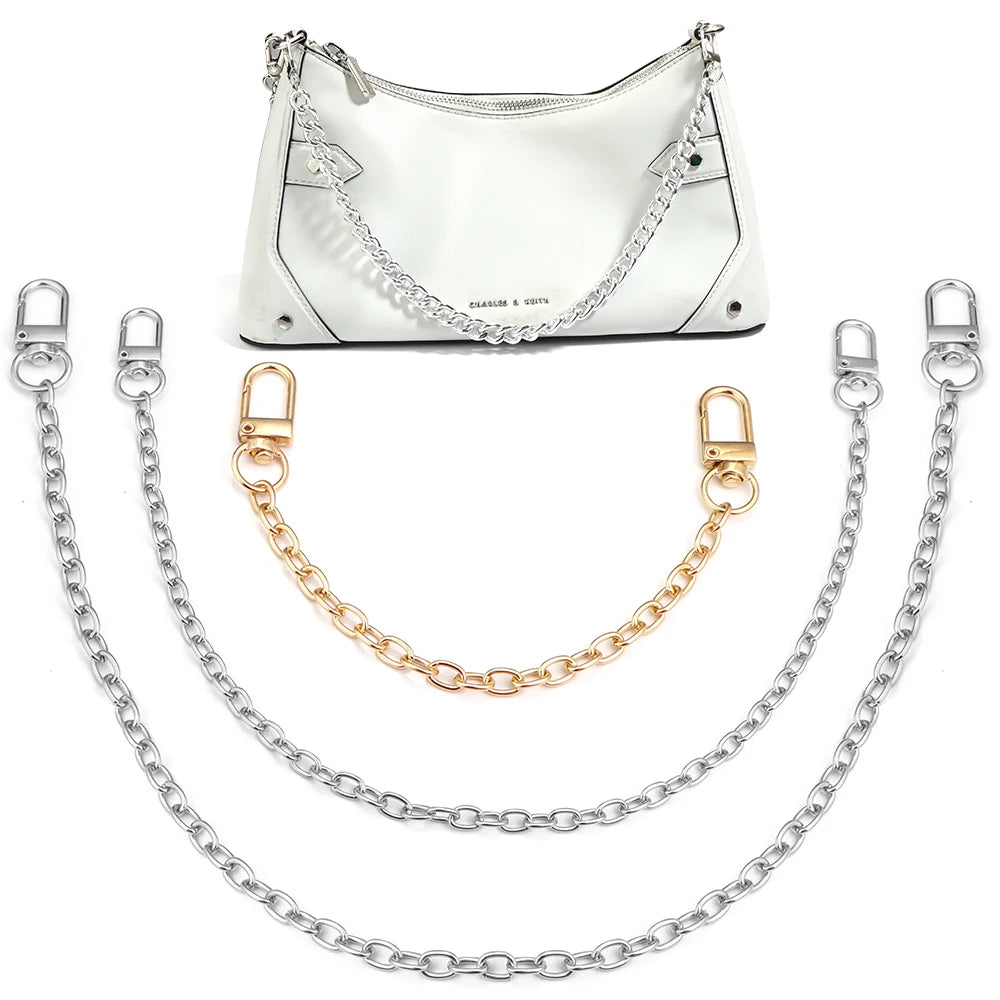 20/40/80/120cm Metal Aluminum Bag Chain Shoulder Belt Replacement Bags Strap For Women Handmade Extension Chain Bags Accessories
