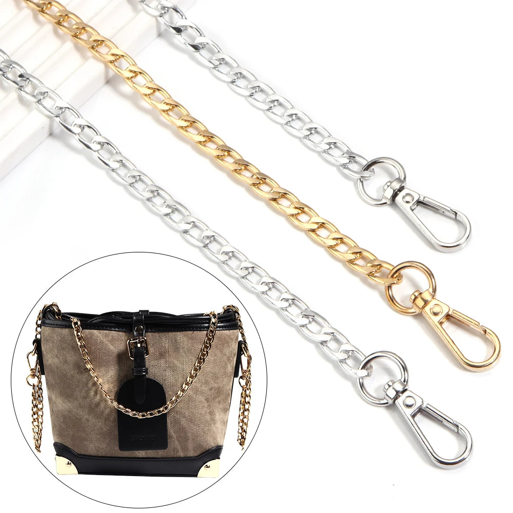 20/40/80/120cm Metal Aluminum Bag Chain Shoulder Belt Replacement Bags Strap For Women Handmade Extension Chain Bags Accessories