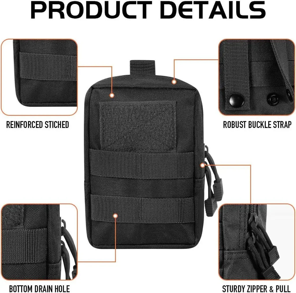 Outdoor Molle Pouch Waist Bag Utility EDC Tool Pack Phone Holder Case Working Hiking Camping Hunting Accessories Organizer Bags