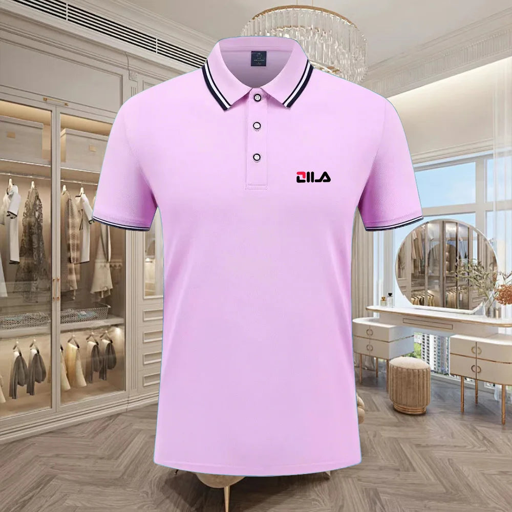 Classic Men Short Sleeve Polo Shirt 100% Mercerized Cotton Breathable Summer Golf Business Casual Athletic Tops