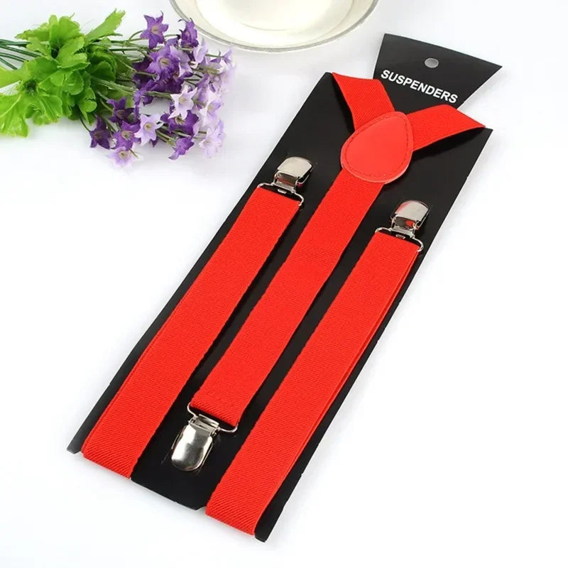 Men's Heavy Duty Suspenders High Elastic Adjustable Braces with 3 Strong Clips for Pants Holder Ideal for Wedding Wear