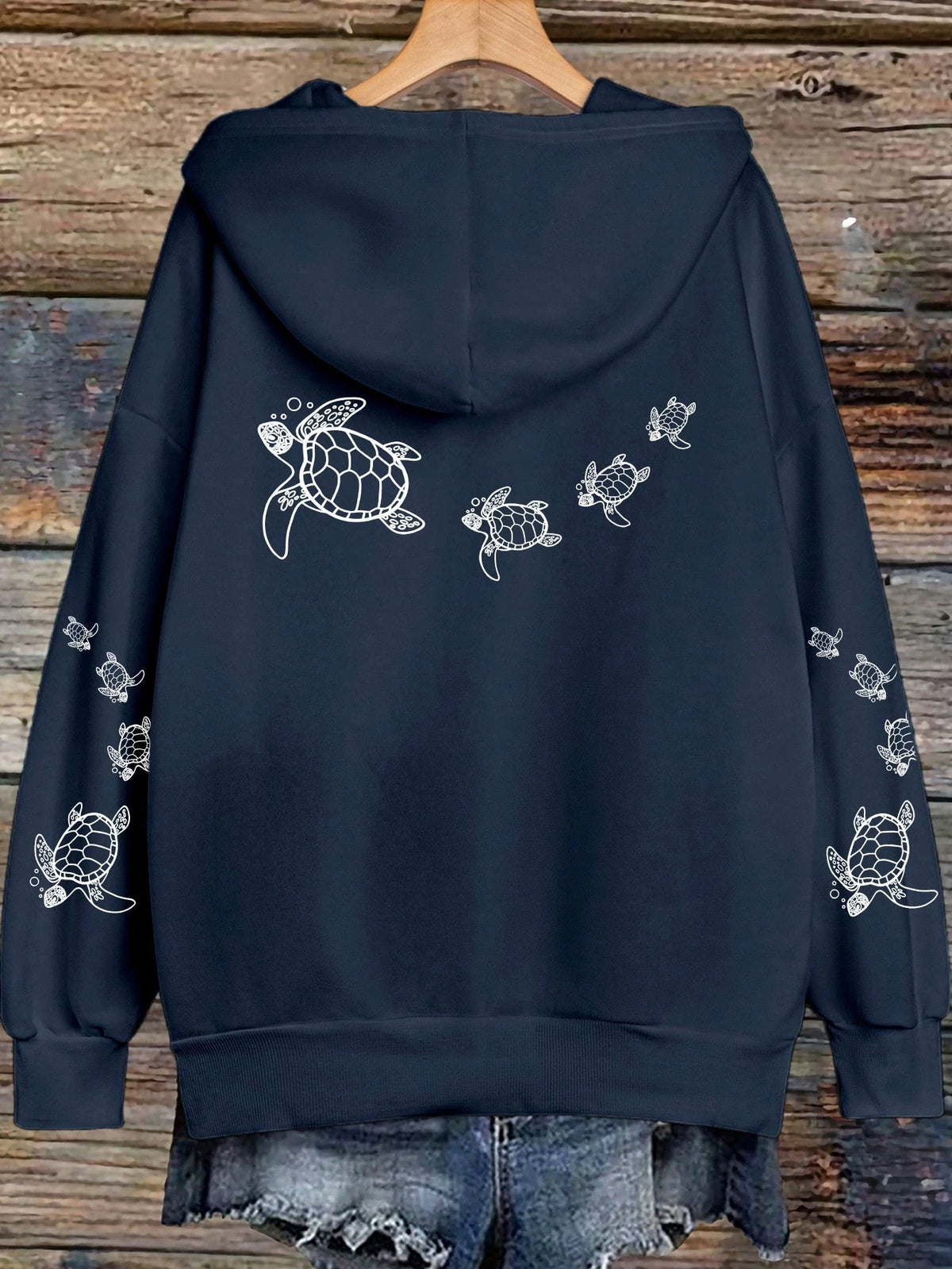 Creative Turtle Swimming Prints Women Clothing Hoodie Warm Sport Tops All-Match Comfortable Sportswears Soft Trendy Clothes