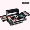 Makeup train case large portable cosmetic cases 4 trays professional makeup storage organizer box make up box