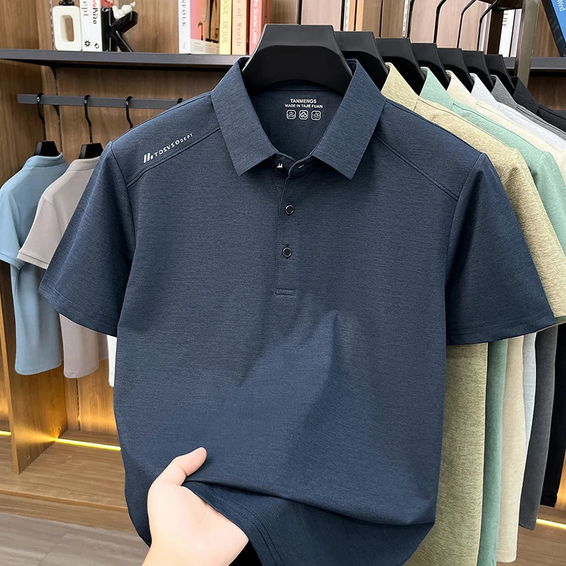 Mens Heathered Polo Shirts Short Sleeve Casual Business Golf Shirt Breathable Quick Dry Lightweight Summer Tops for Men