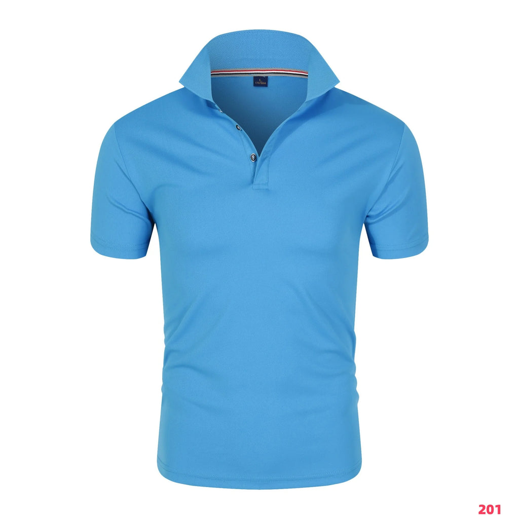 2025 New Men's Collar T-Shirt White Casual Short Sleeved Golf Collar Shirt New Polo Shirt Summer High Quality