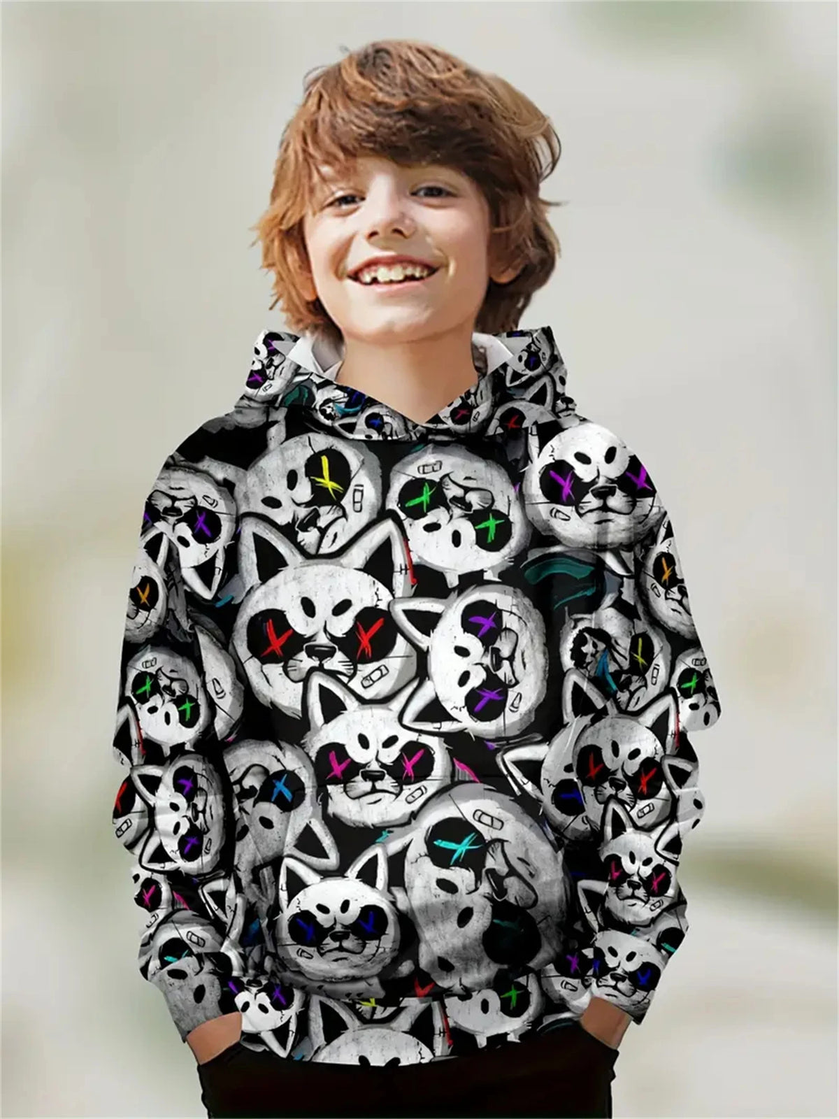 Child Sweatshirt Boys' Fashion Motocross Racing 3D Printed Casual Hoodie Long Sleeve Polyester Sport Tops Pullover Kids Clothes
