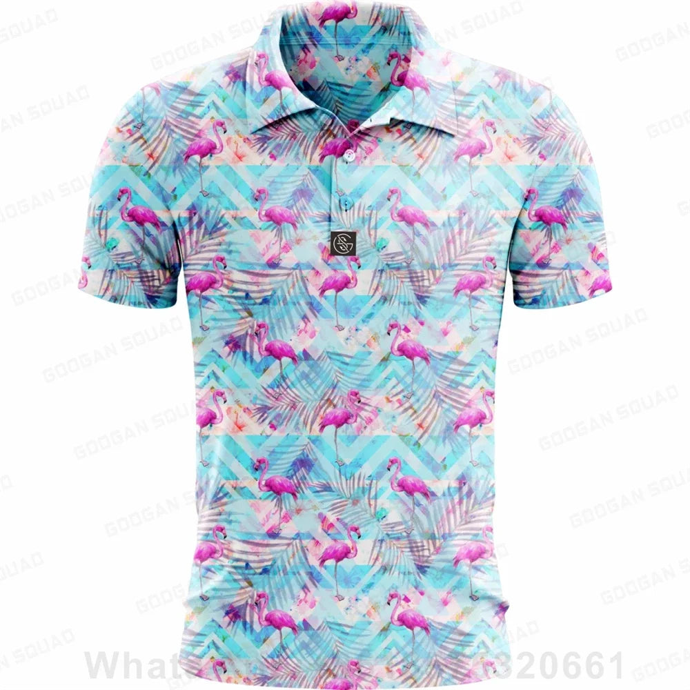Summer Casual T-shirts Mens Short Sleeve Polo Shirts Lapel Button Work Clothing Shirts Quick Dry Tee Sports Golf T-shirt 2023
