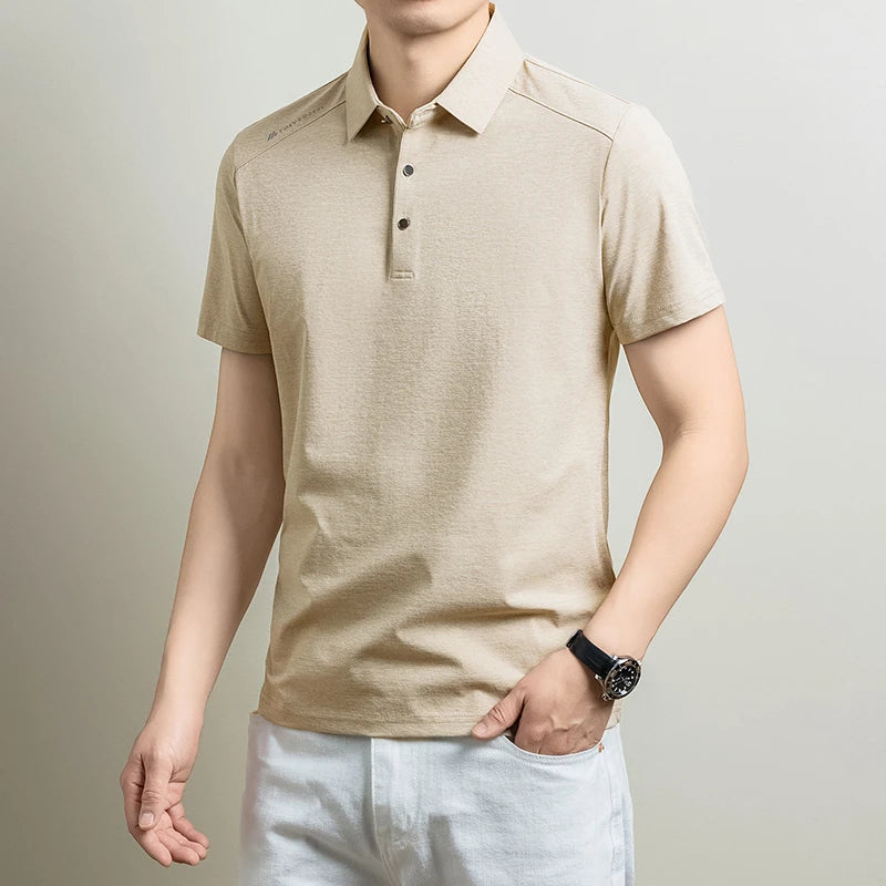 Mens Heathered Polo Shirts Short Sleeve Casual Business Golf Shirt Breathable Quick Dry Lightweight Summer Tops for Men