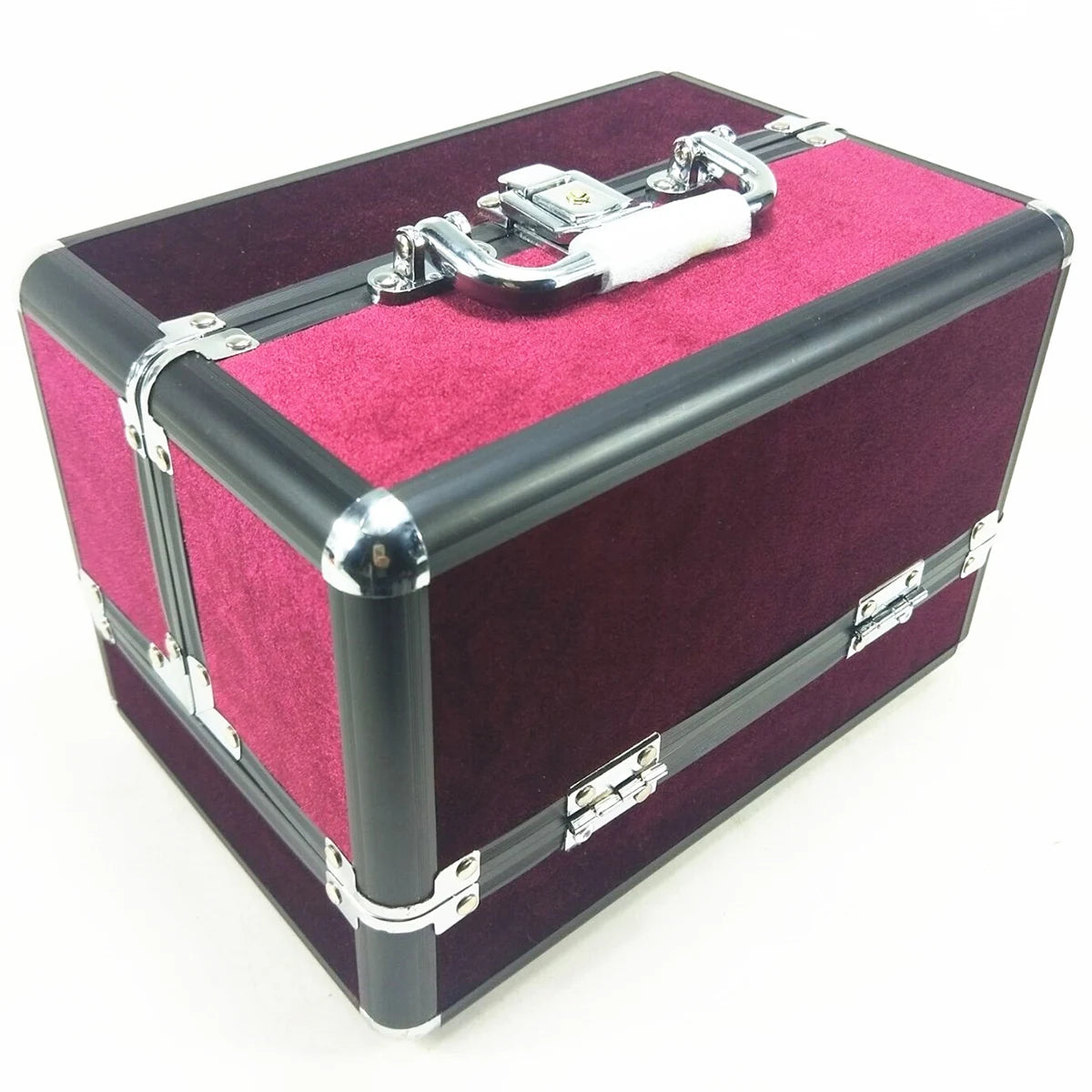 Portable Makeup Train Case Large Capacity Adjustable 4 Sliding Trays Cosmetic Case Storage Organizer for Jewelry Nails Beauty