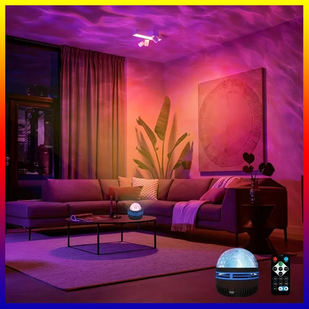 LED Starry Night Sky Projector Aurora USB Remote Control RGB Galaxy Light 7 Modes for Home Bedroom Game Room Party Decoration