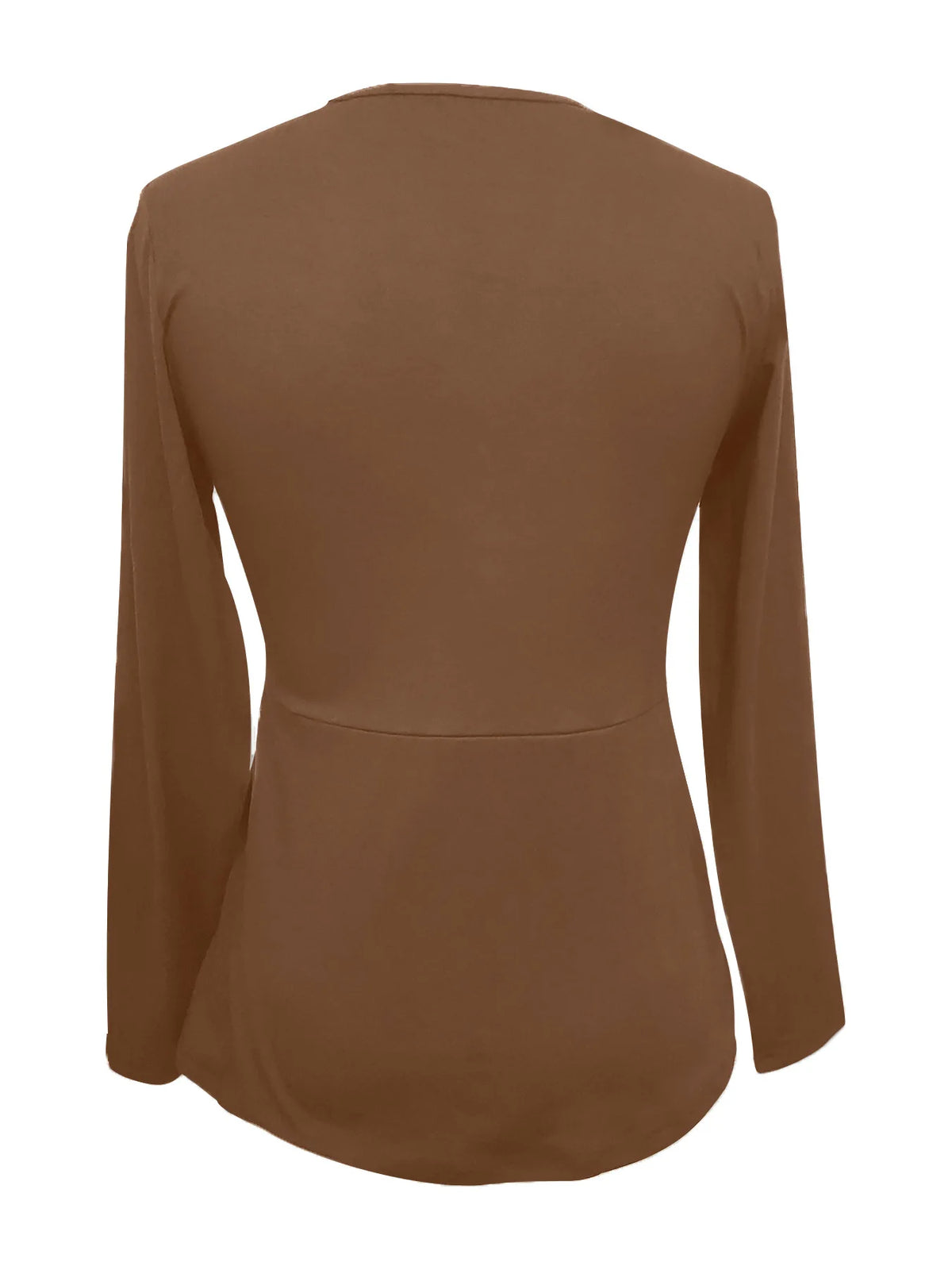 2025 New Women'S Long Sleeve T Shirts Fall Casual Tops Trendy Kink Solid Colors Blouses Autumn Pullover Clothes Camiseta Mujer
