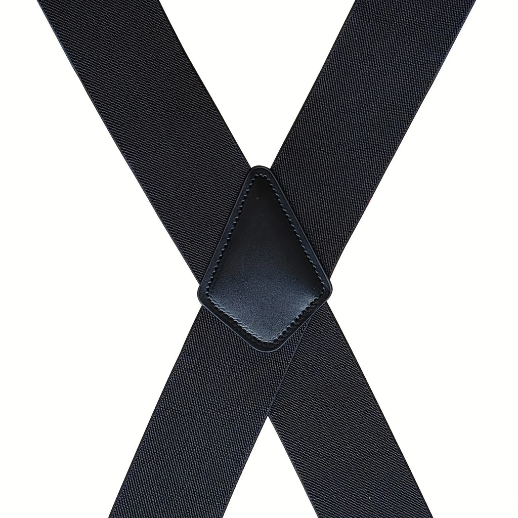 Heavy Duty Big Size Suspenders for Men Work Outdoor 2 Inch Wide X Back 4 Strong Clips Adjustable Elastic Trouser Braces Straps