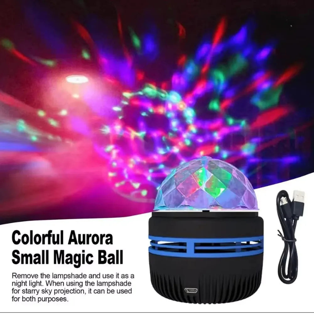 LED Starry Galaxy Projector Light RGB Smart Remote Control Star Aurora Lamp KTV USB Powered Auto Rotating for Home Bedroom Decor