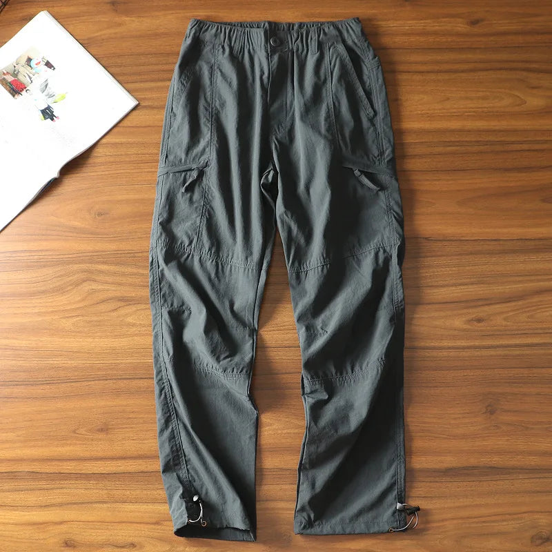 Men's Summer Cargo Pants Outdoor Street Fashion Spring Slacks Baggy Joggers Hiking Long Loose Vintage Long Trousers For Men