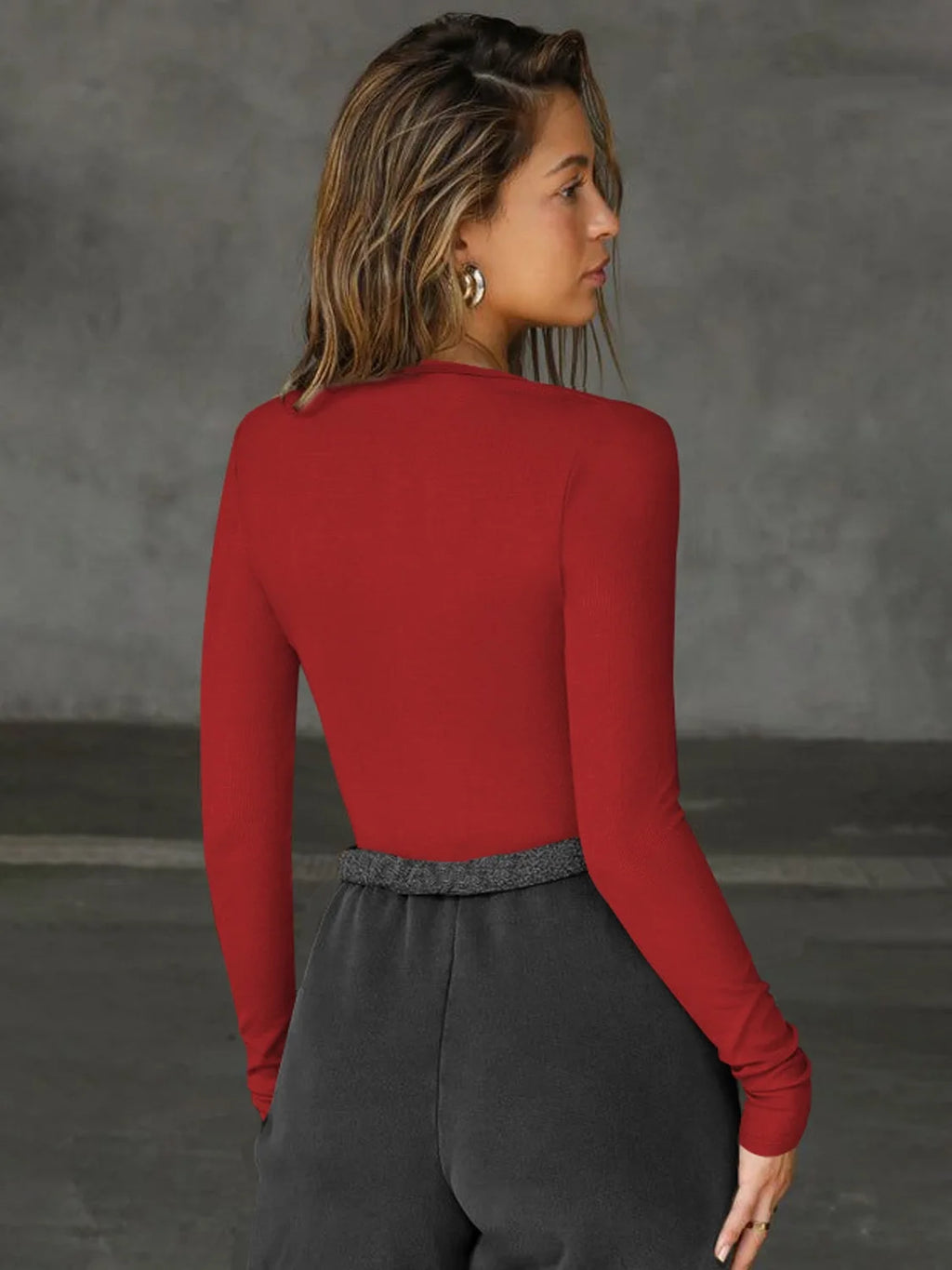 2025 Fall Winter New Fashion Women's Tops T-shirt V-neck Hollow Out Sexy and Fashionable Slim Fit Long Sleeved Y2k Clothing