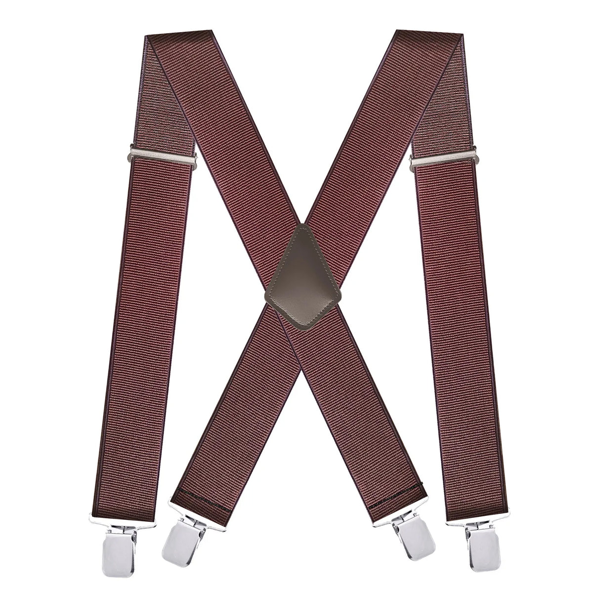 Heavy Duty Big Size Suspenders for Men Work Outdoor 2 Inch Wide X Back 4 Strong Clips Adjustable Elastic Trouser Braces Straps