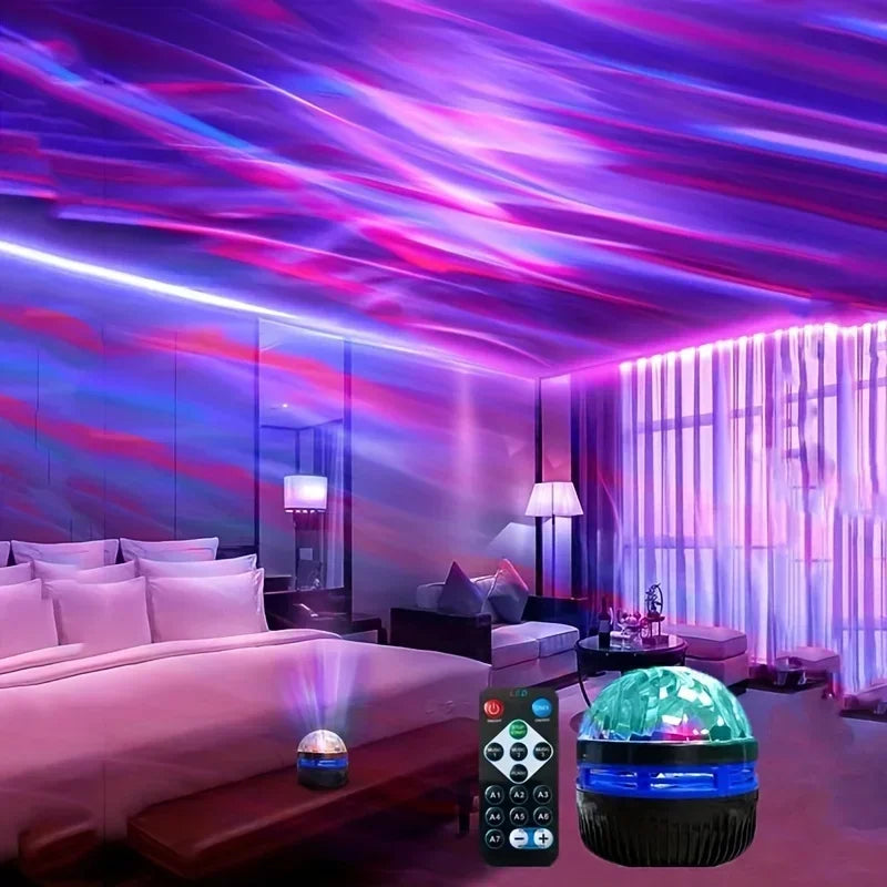 Aurora Starry Sky Projector LED Stage Light with Remote Galaxy Star Projector 7 Lighting Effects for Wedding Party Decoration