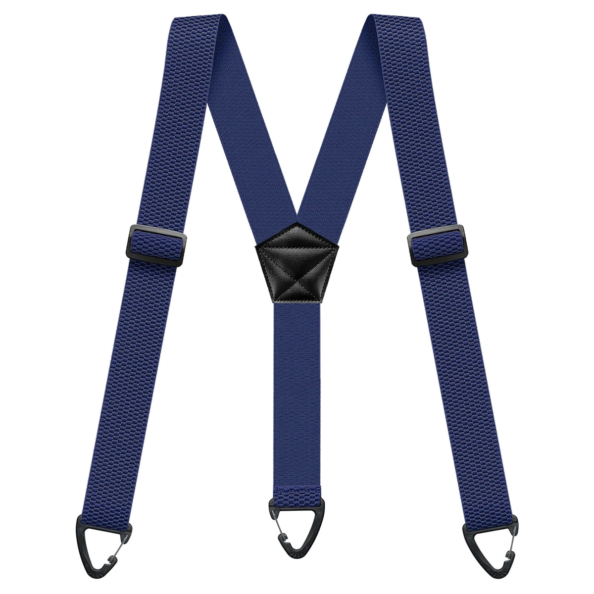 Heavy Duty Suspenders for Men Work Biker Outdoor 3.8cm Wide X-Back with 4 Snap Hook Adjustable Elastic Trouser Braces Strap Belt