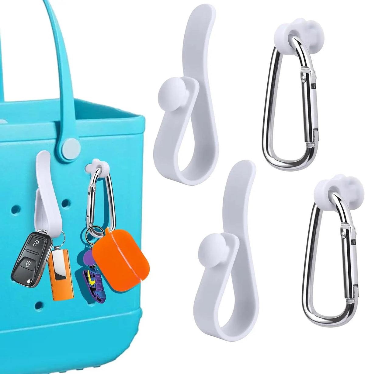 Key Holder for Bogg Bag, Accessories for Bogg Bags Original X Large, Insert Charm Carabiner Keychain for Beach Bag