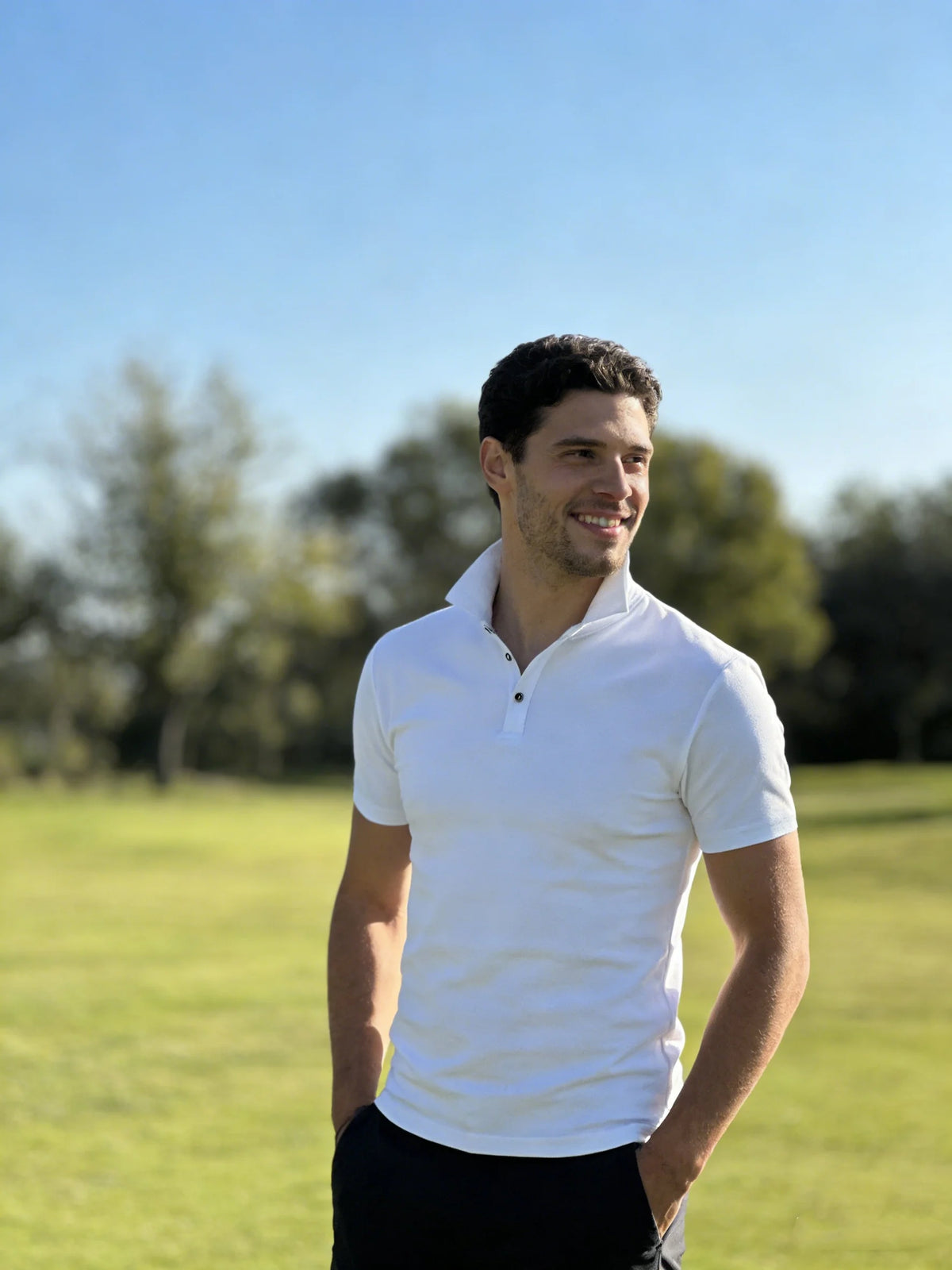 2025 New Men's Collar T-Shirt White Casual Short Sleeved Golf Collar Shirt New Polo Shirt Summer High Quality