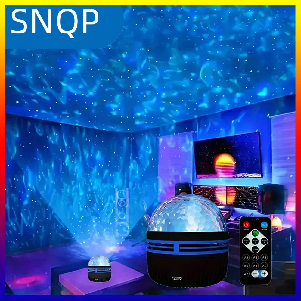 LED Starry Night Sky Projector Aurora USB Remote Control RGB Galaxy Light 7 Modes for Home Bedroom Game Room Party Decoration