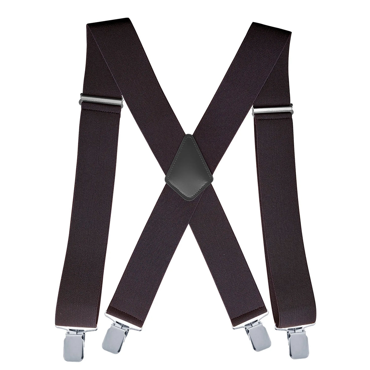 Heavy Duty Big Size Suspenders for Men Work Outdoor 2 Inch Wide X Back 4 Strong Clips Adjustable Elastic Trouser Braces Straps