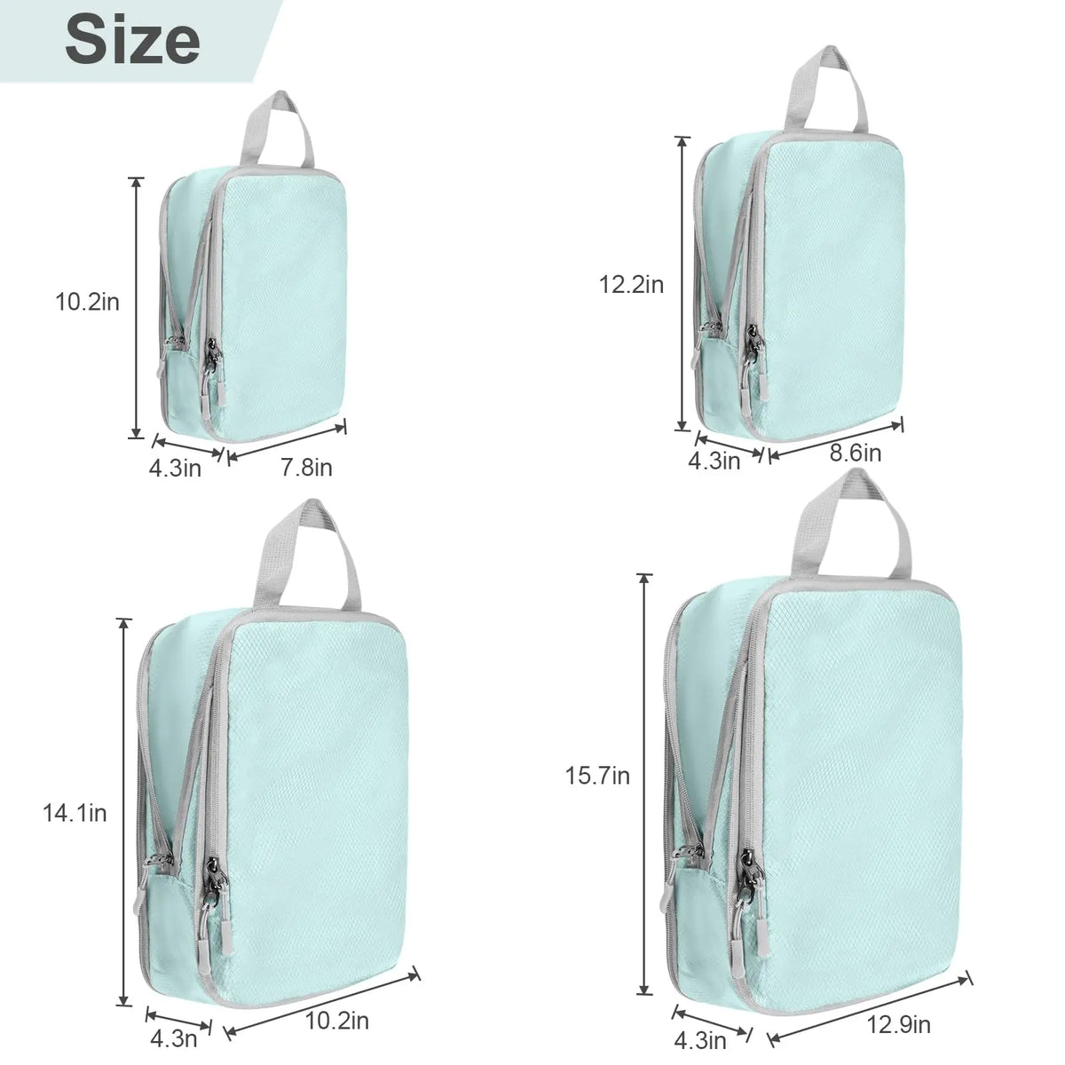 3/4Set Compression Packing Cubes for Travel, Lightweight Space-Saving Extendable Packing Organizer for Carry on Luggage Suitcase