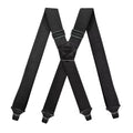 Heavy Duty Work Suspenders for Men 3.8cm Wide X-Back with Plastic Gripper Clasps Adjustable Elastic Trouser Pants Braces-Black