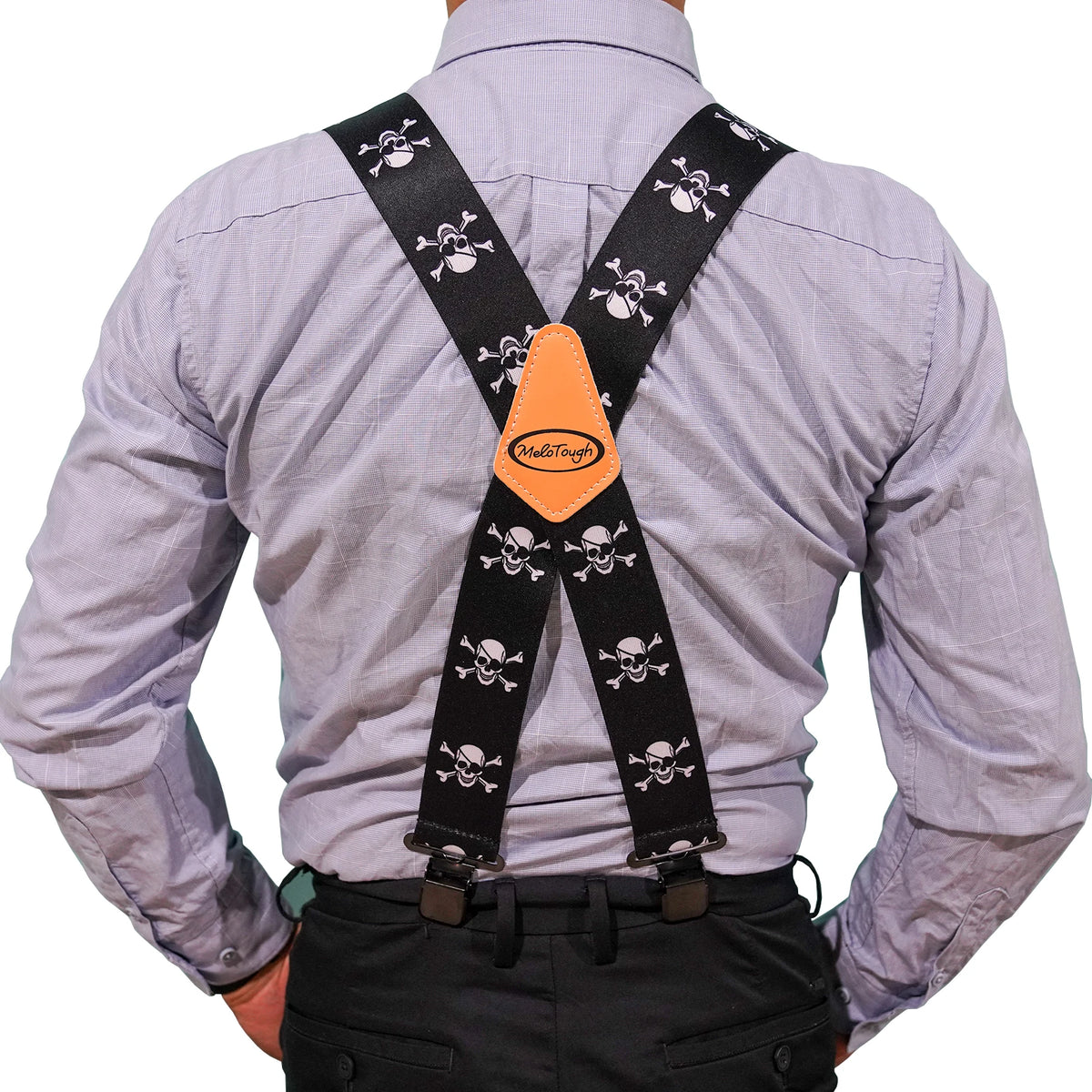 Suspenders Man For Pants 2" Wide Adjustable and Elastic Braces X Shape With Strong Clips - Heavy Duty Elastic Braces For Men