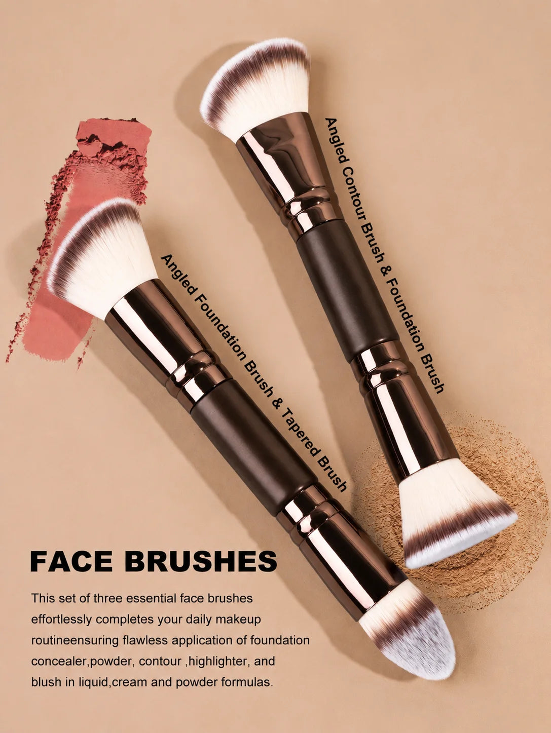 5pcs/18pcs/21pcs Makeup Tool Set, Including 18pcs Makeup Brush Sets+1pc Makeup Bag+2pcs Air Cushion Puff Accessories