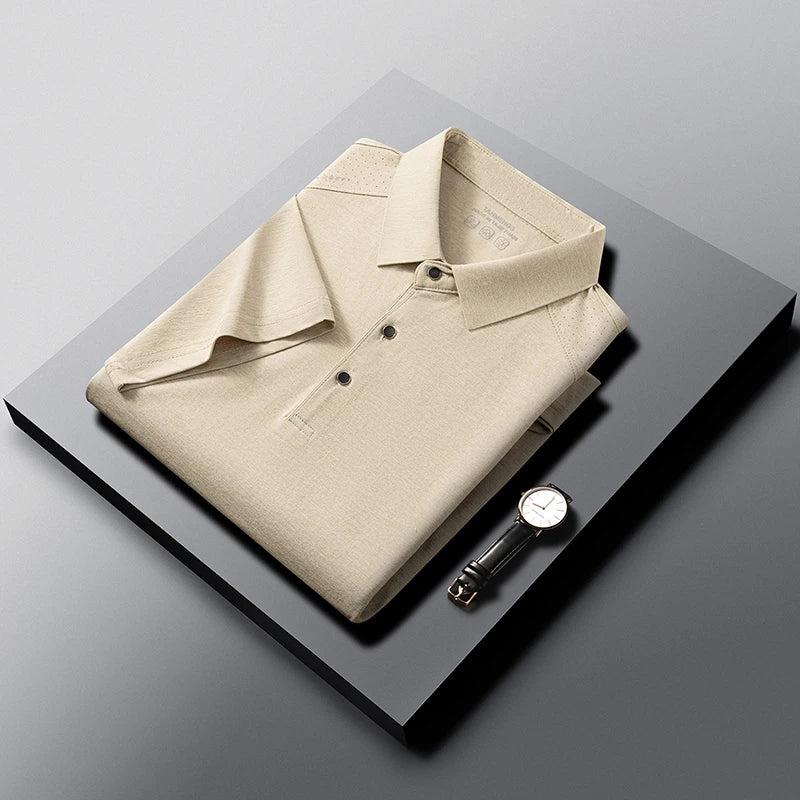 Mens Heathered Polo Shirts Short Sleeve Casual Business Golf Shirt Breathable Quick Dry Lightweight Summer Tops for Men