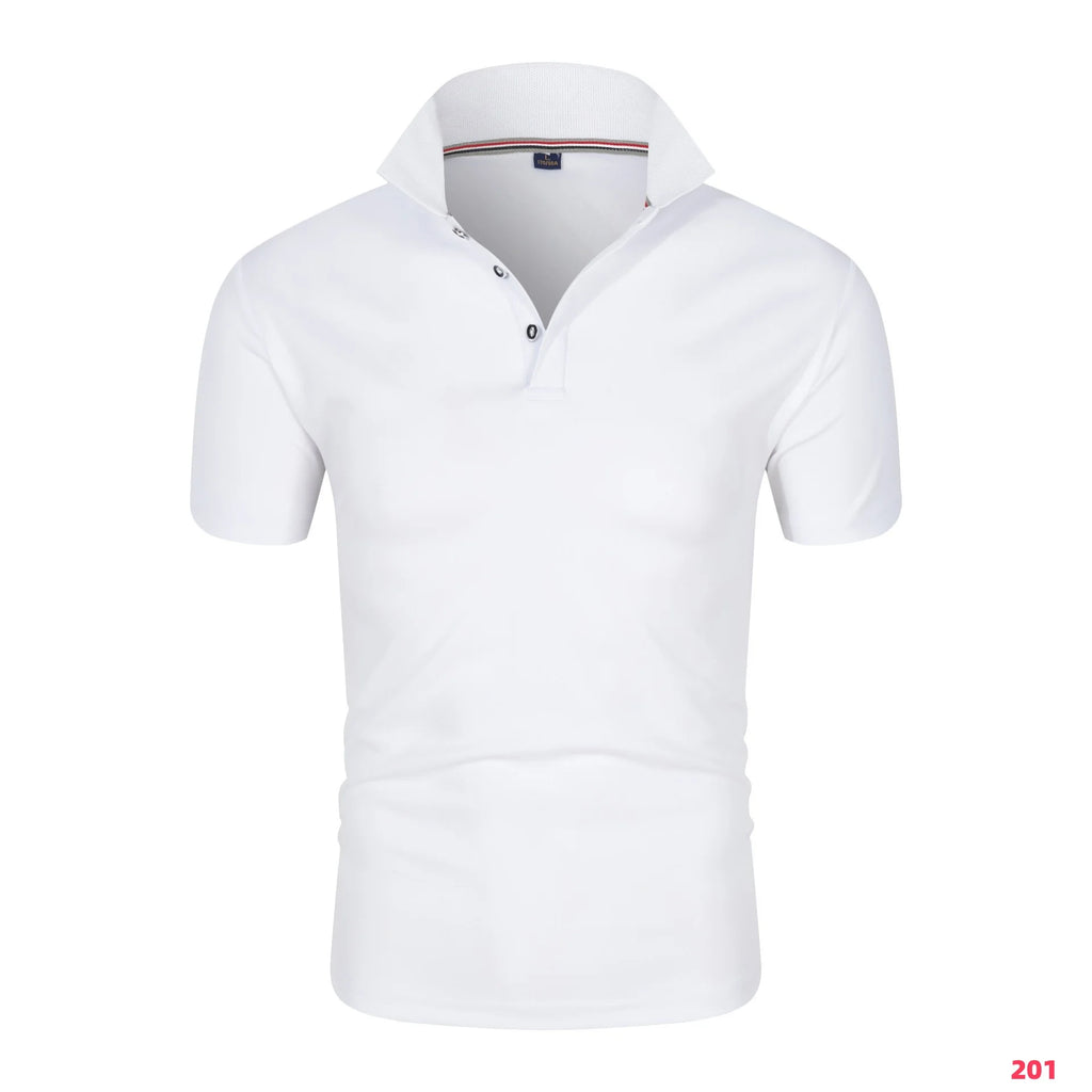 2025 New Men's Collar T-Shirt White Casual Short Sleeved Golf Collar Shirt New Polo Shirt Summer High Quality