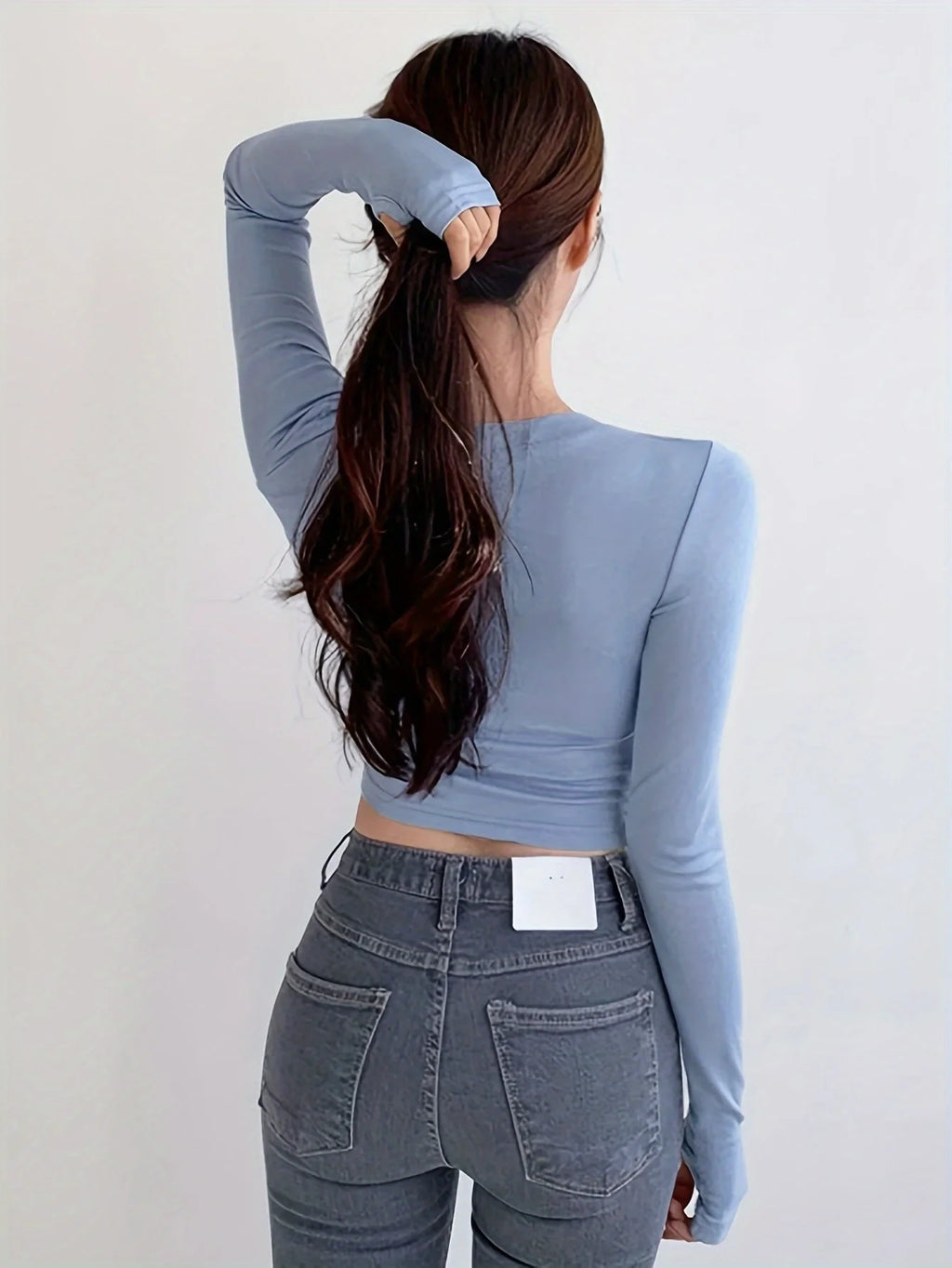 Autumn Winter Women's Long Sleeve T Shirt Slim Fit Tees Crop Tops Shirts Basic Tee Tops Workout Streetwear Y2K Fall Fashion 2025