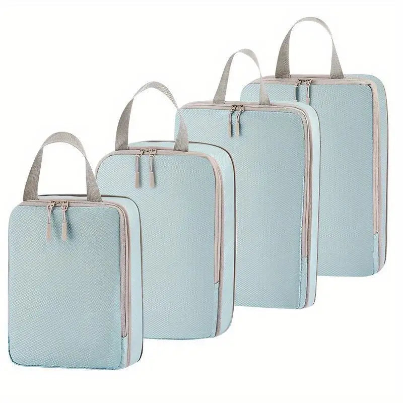 4PCS Compression Packing Cubes Set Expandable Travel Organizer Bags For Suitcase Luggage Clothing Storage Travel Accessories