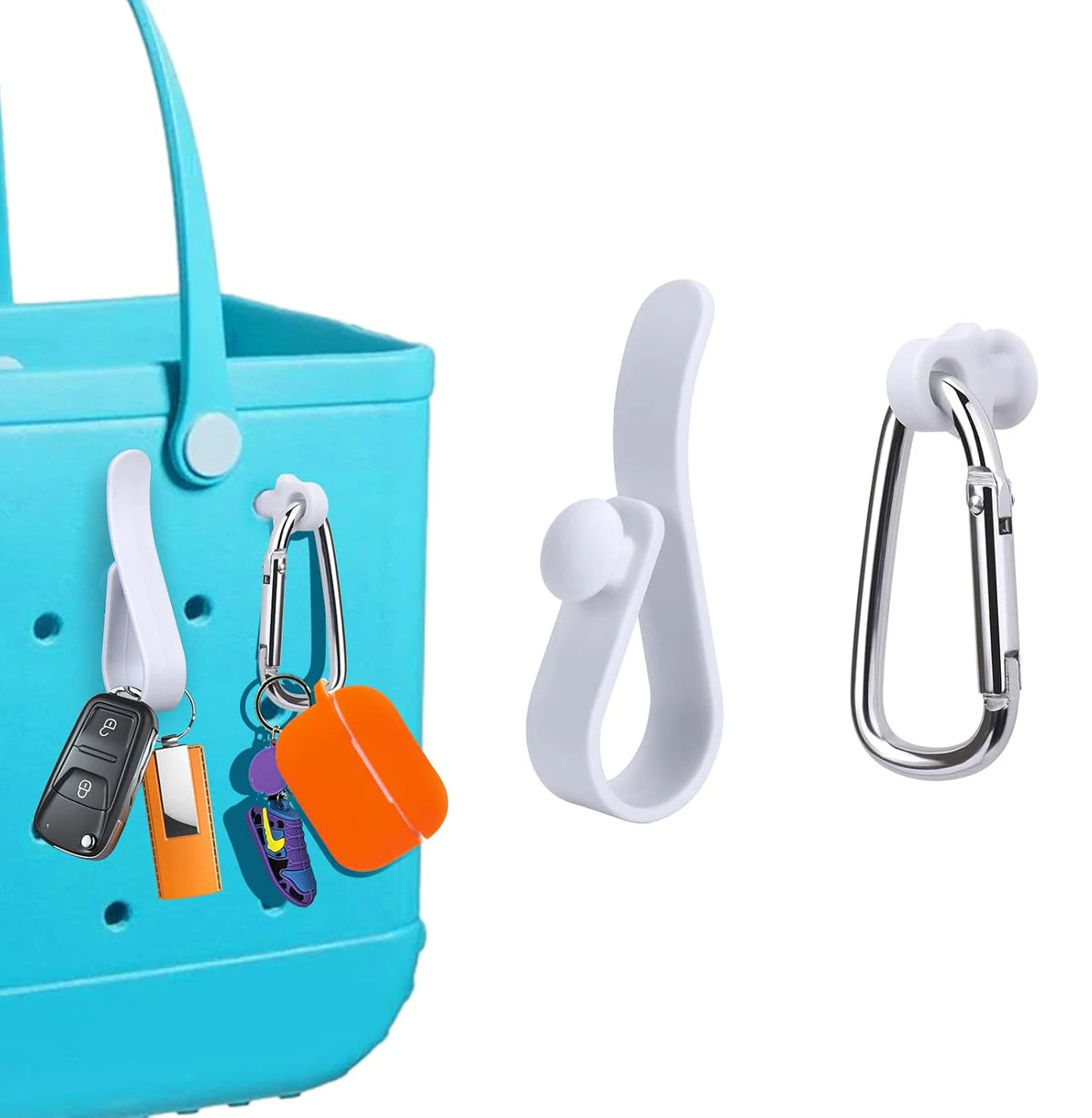 Key Holder for Bogg Bag, Accessories for Bogg Bags Original X Large, Insert Charm Carabiner Keychain for Beach Bag
