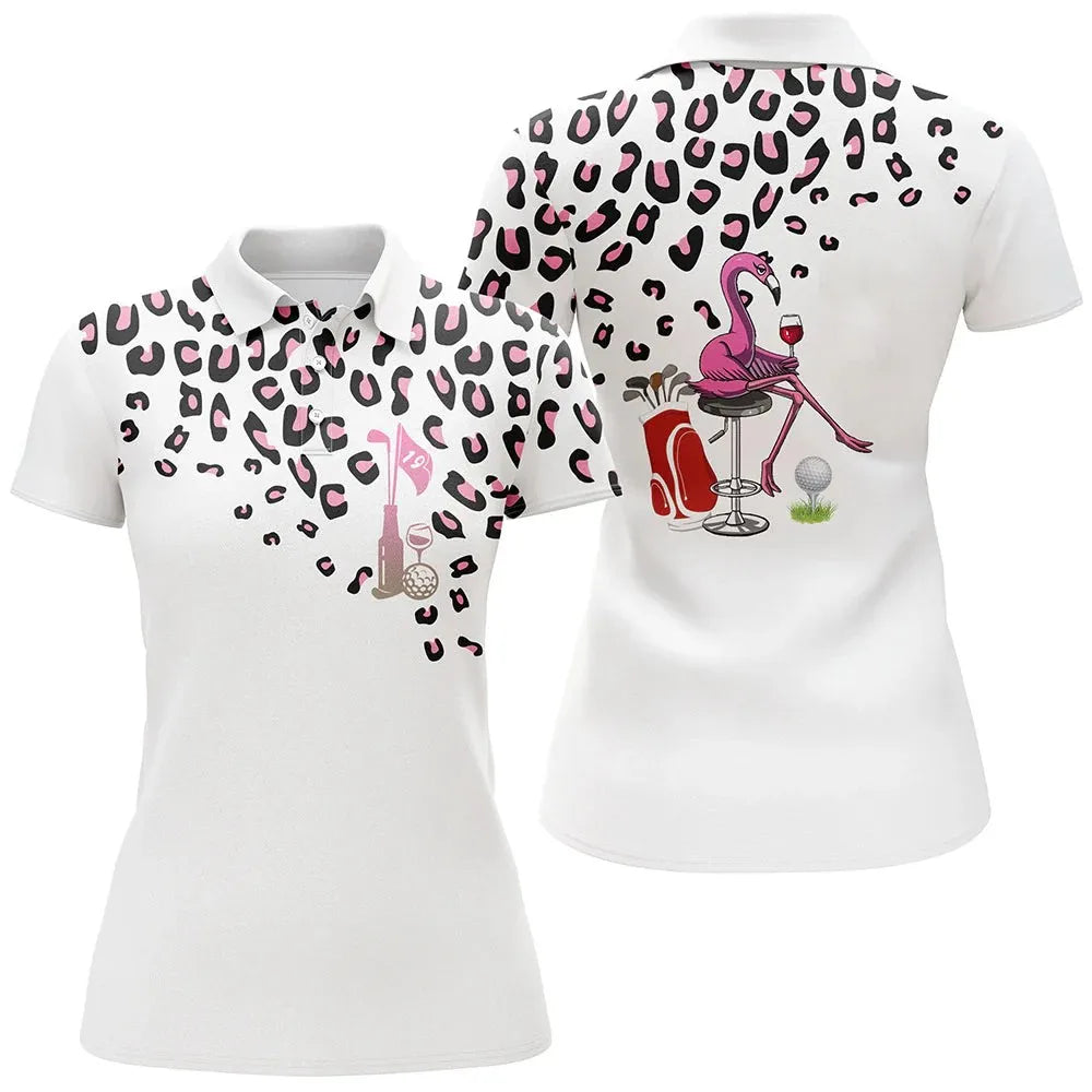 2026 Summer Golf Shirt Short Sleeve Collared Shirt New Women's Polo Shirt Printed Work Sports Casual Women's T-Shirt Top