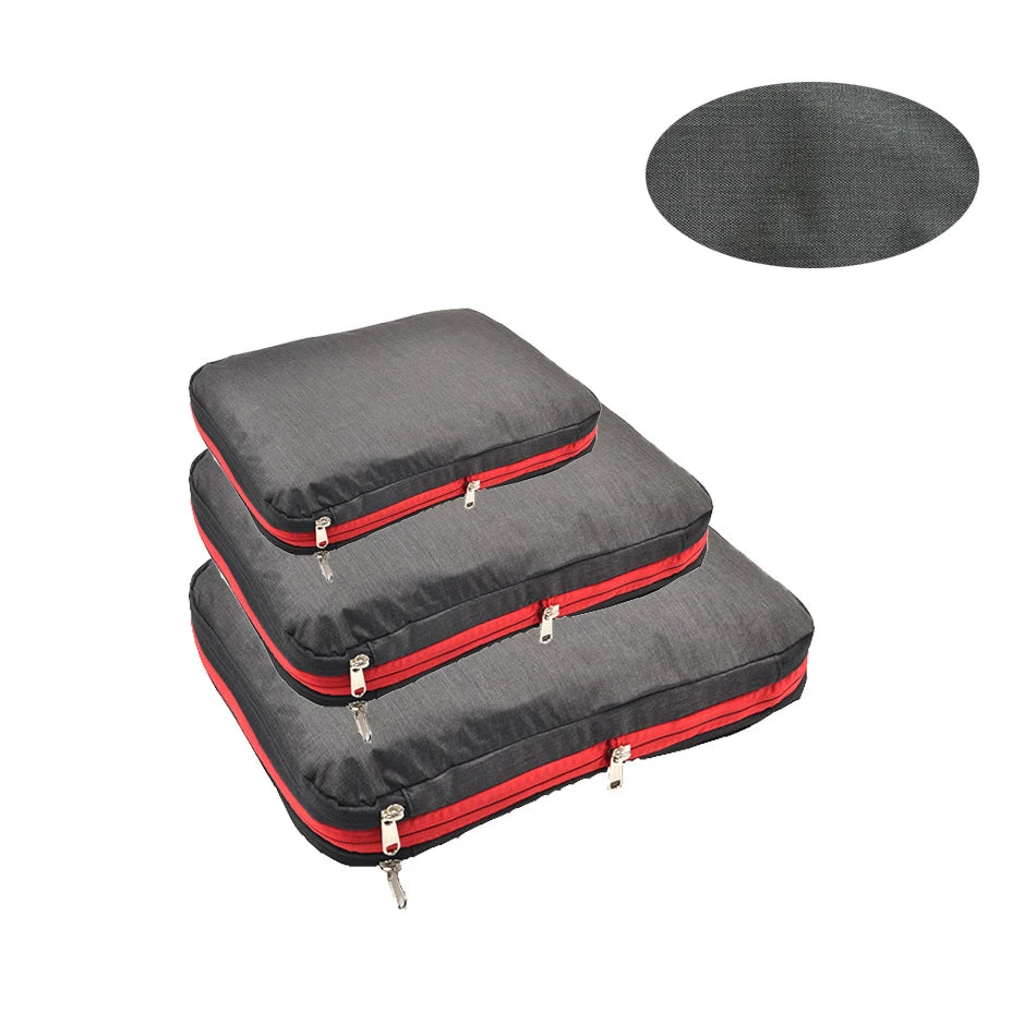 Packing Cubes For Travel Double Compression Pouch Luggage Organizer Storage Bags Large Capacity/Waterproof With Sturdy Zipper