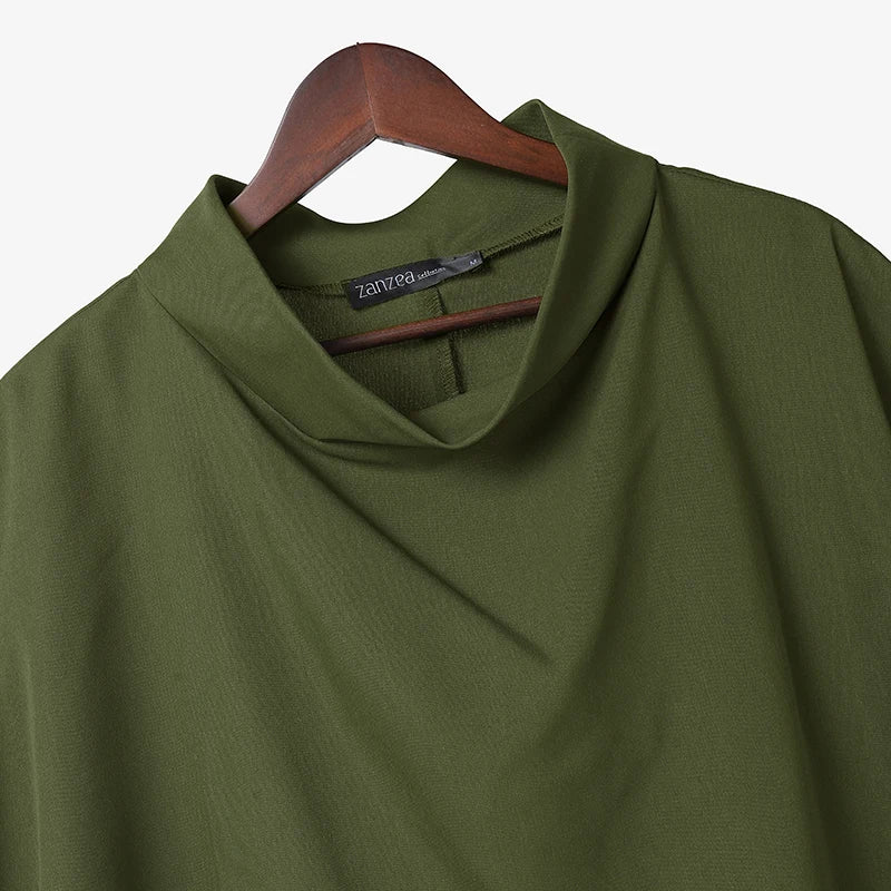 Fashion Half Sleeve Solid Blouse 2025 ZANZEA Stylish Women Tops Chic Pile Collar Office Shirt Summer Female Loose OL Work Blusas