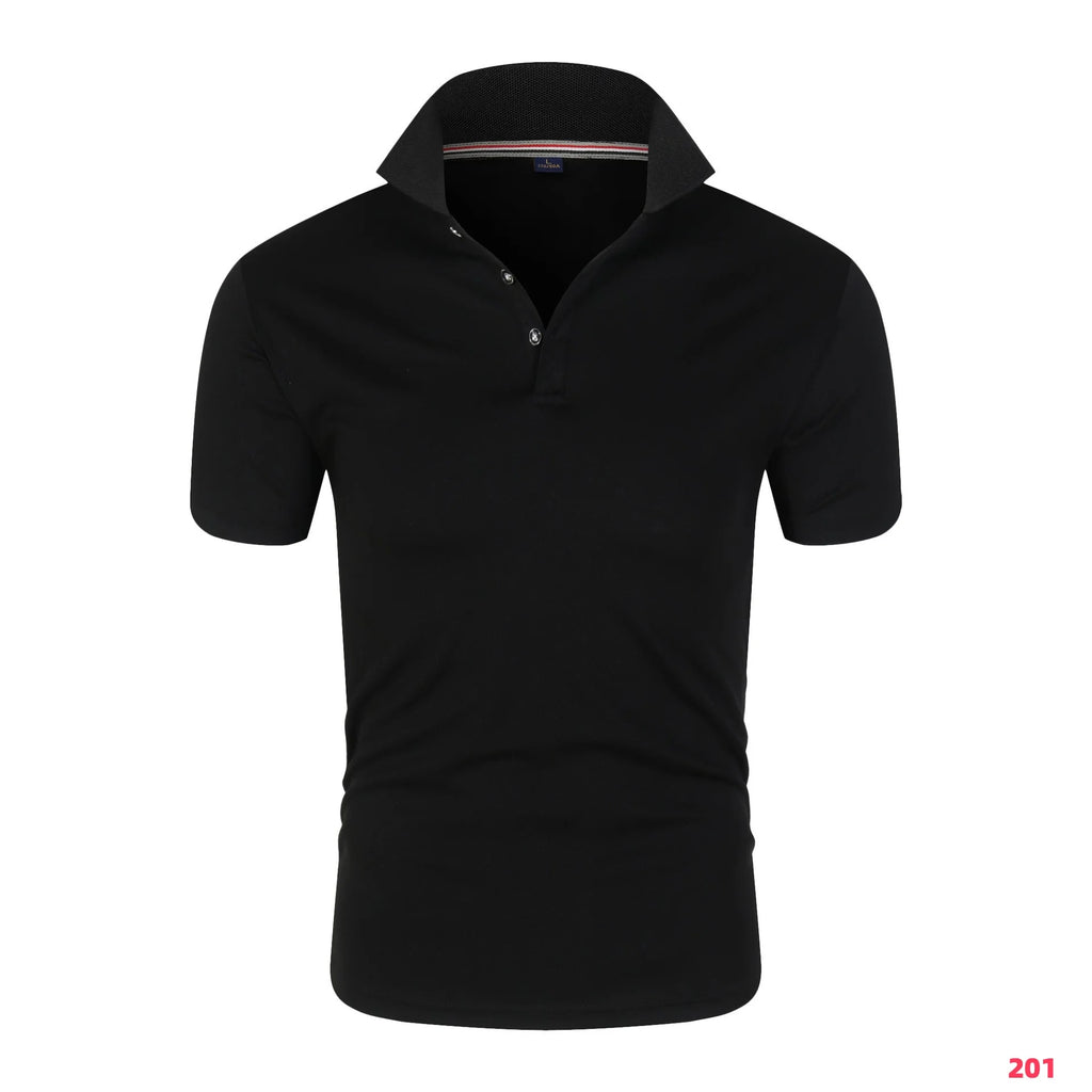 2025 New Men's Collar T-Shirt White Casual Short Sleeved Golf Collar Shirt New Polo Shirt Summer High Quality