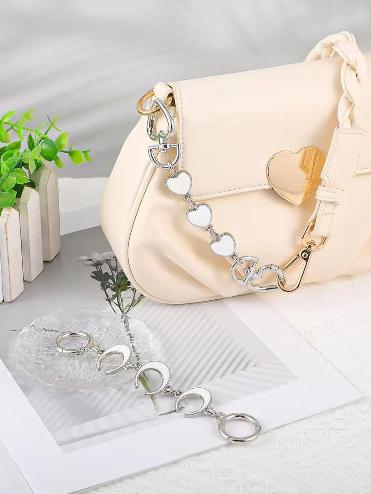 2PCS Purse Chain Extender Bag Extender Chain Purse Strap Extenders for Handbags Crossbody Bag Charms Accessories