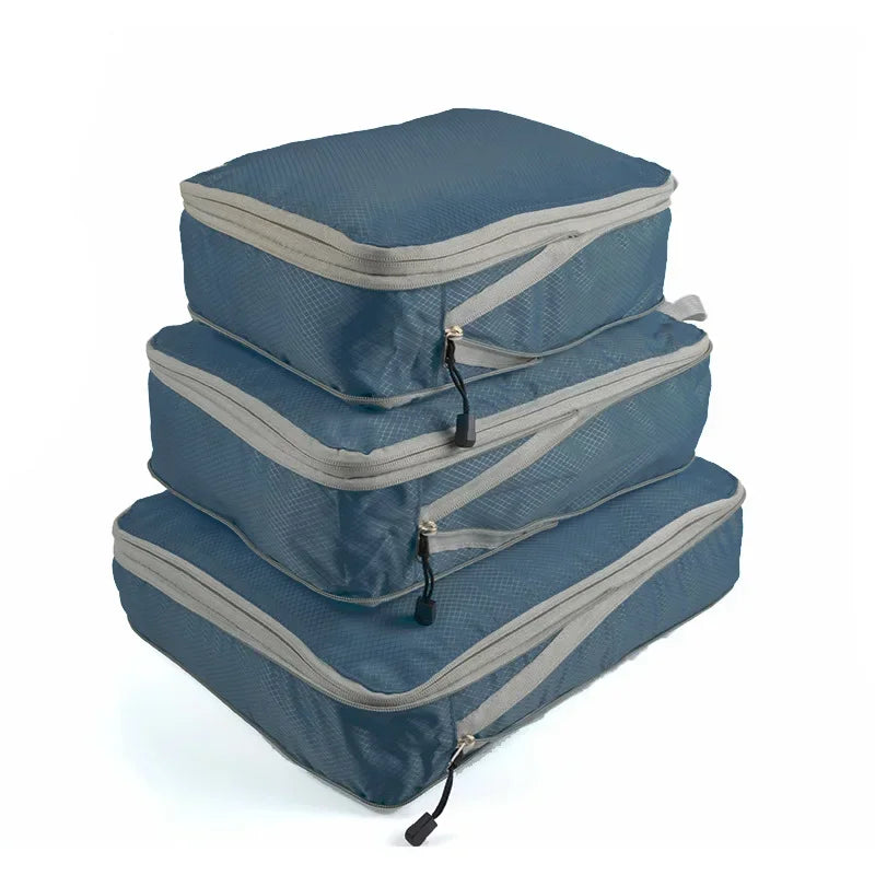 Compression Packing Cubes Travel Luggage Organizer for Carry on Luggage Large Capacity Suitcase Bags Set Waterproof Storage Bags