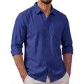 New Lightweight Linen Shirts for Men Long Sleeve Casual Shirt Cotton Tshirt Beach Henley Shirts Hawaiian T-Shirts Work Gym Man