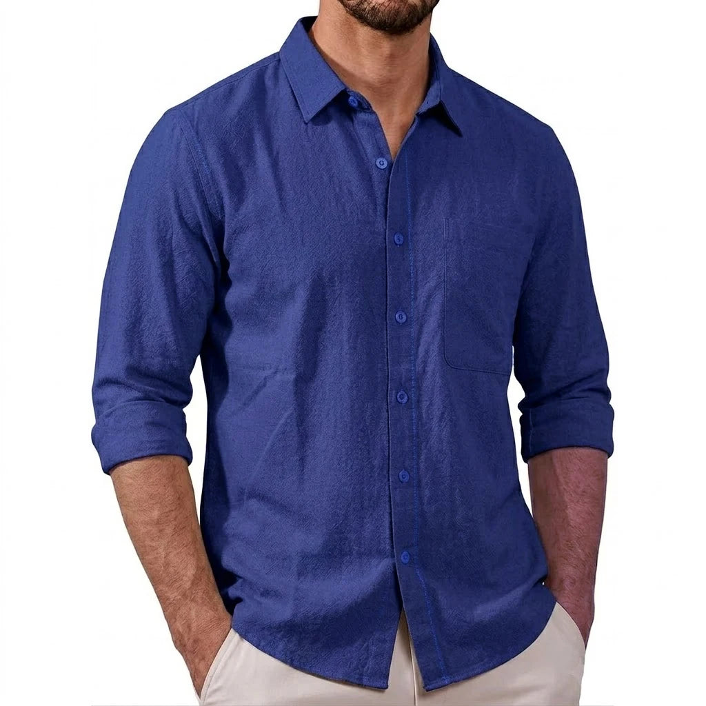 New Lightweight Linen Shirts for Men Long Sleeve Casual Shirt Cotton Tshirt Beach Henley Shirts Hawaiian T-Shirts Work Gym Man