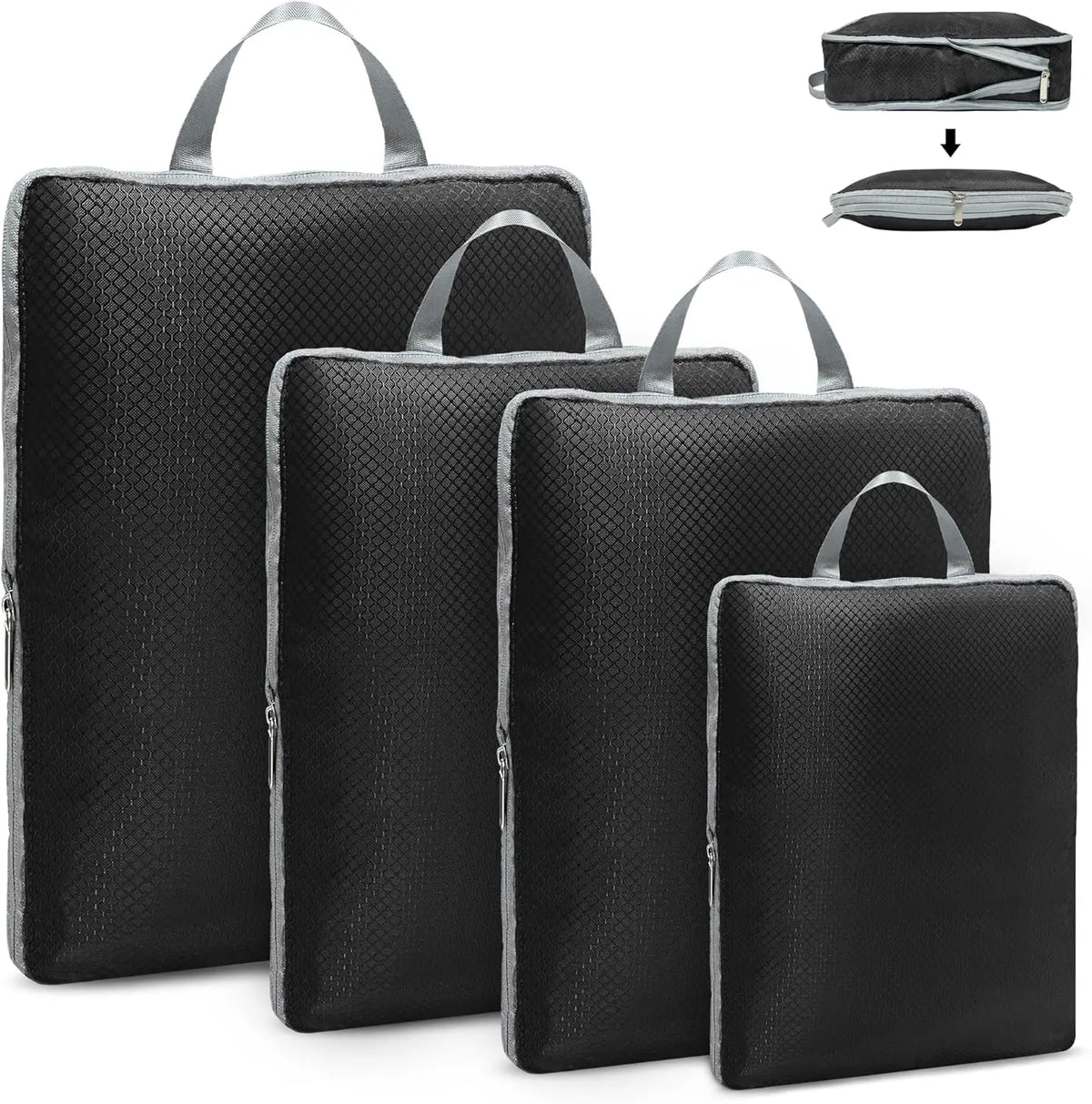 Compression Packing Cubes Travel Luggage Organizer for Carry on Luggage Large Capacity Suitcase Bags Set Waterproof Storage Bags