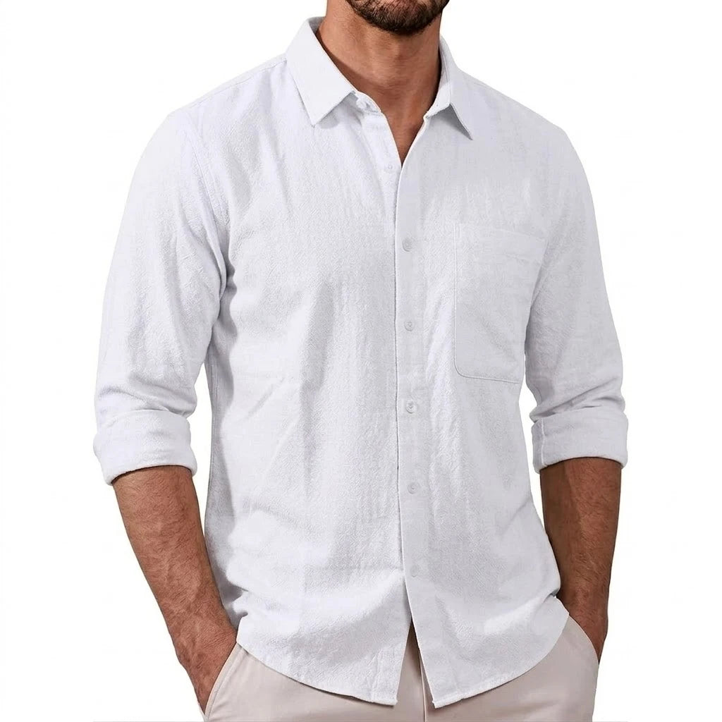 New Lightweight Linen Shirts for Men Long Sleeve Casual Shirt Cotton Tshirt Beach Henley Shirts Hawaiian T-Shirts Work Gym Man